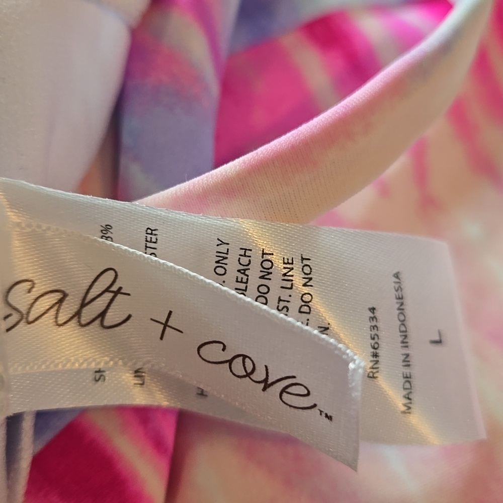 Salt + Cove Pastel Tie-Dye Pink Day Dreamer One-Piece SZ:L - Picture 10 of 12